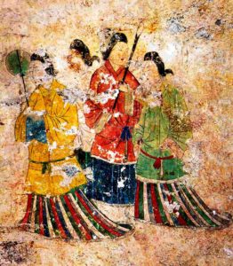 高松塚古墳の西壁の女子群像